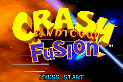 Crash Bandicoot Fusion Title Screen